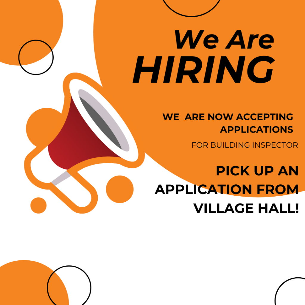 WE ARE NOW HIRING A BUILDING INSPECTOR!