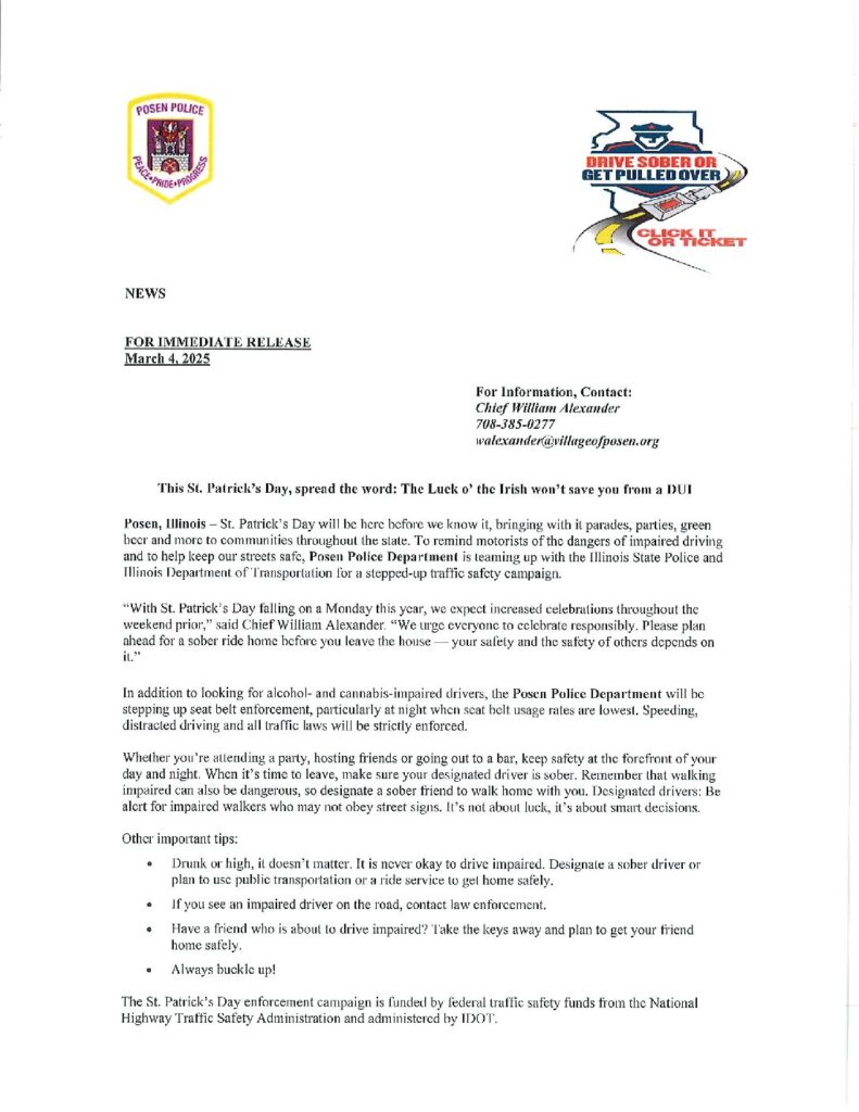 For Immediate Release 03/04/2025